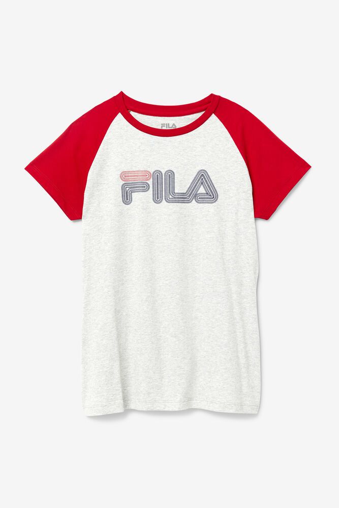 Fila T Skjorte Dame Hvite Baseball 678042-OSH